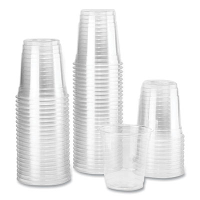 PET Plastic Cups, 8 oz, Clear, 1,000/Carton