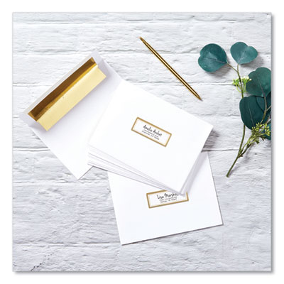 Avery White Easy Peel Mailing Labels with Metallic Border, Inkjet/Laser Printers, 1 x 2.63, White, 30/Sheet, 10 Sheets/Pack (AVE6540) AVE6540