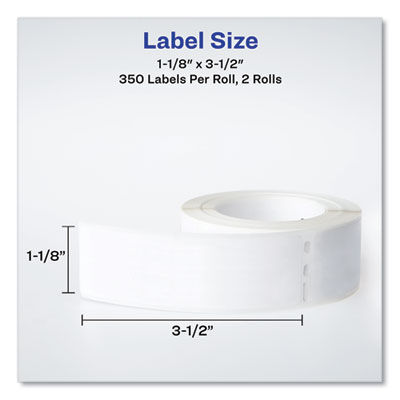 Multipurpose Thermal Labels, 3.5 x 1.3, White, 350/Roll, 2 Rolls/Box