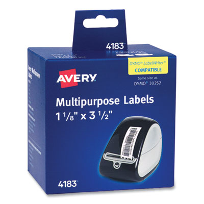 Multipurpose Thermal Labels, 3.5 x 1.3, White, 350/Roll, 2 Rolls/Box AVE4183