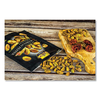 Scorpion Pepper Pistachios, 2.5 oz Bag, 8/Carton