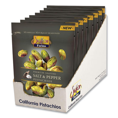 Salt and Pepper Pistachios, 2.5 oz Bag, 8/Carton