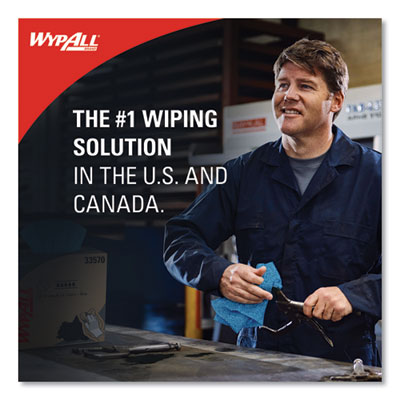 Power Clean Oil, Grease and Ink Cloths, 1/4 Fold, 12.5 x 12, Blue, 66/Box, 8 Boxes/Carton