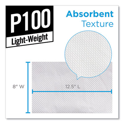 Light Duty Paper Wipers, 2-Ply, 8 x 12.5, White, 148/Box, 20 Boxes/Carton