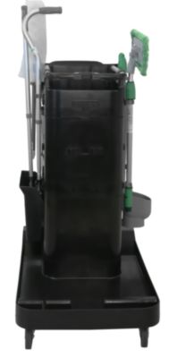 ZoneCleanRx Janitorial Carts, Plastic, 3 Shelves, 23.5 x 25 x 25, Black