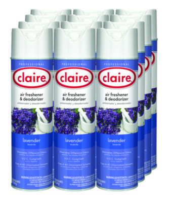 Aerosol Air Freshener and Deodorizer, Lavender, 10 oz Aerosol Spray, 12 Cans