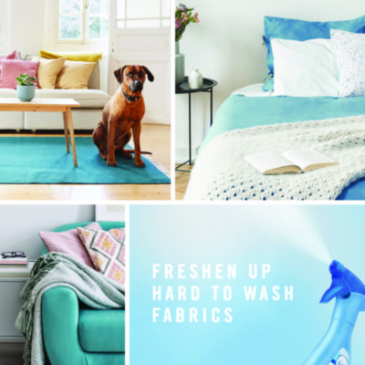 FABRIC Refresher/Odor Eliminator, Extra Strength, Original, 14.8 oz Spray Bottle, 8/Carton