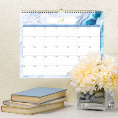 Gemma Academic Wall Calendar, Geode Artwork, 15