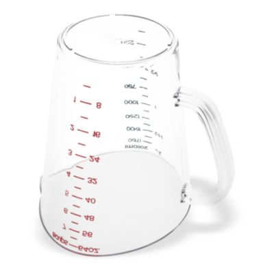 Commercial Measuring Cup, 0.5 gal, Clear