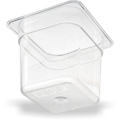 StorPlus Polycarbonate Food Pan, 2.5 qt, 6.38 x 6.75 x 6, Clear, Plastic