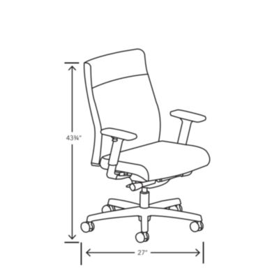 Ignition 2.0 Vinyl Upholstered Mid-Back Task Chair, Adjustable T-Arms, 17