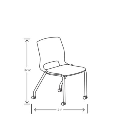 Motivate Four-Leg Stacking Chair, Up to 300 lbs, 18