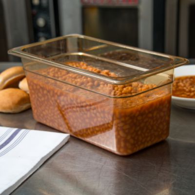 StorPlus High Heat Food Pan, 5.7 qt, 12.75 x 12.75 x 6, Amber, Plastic