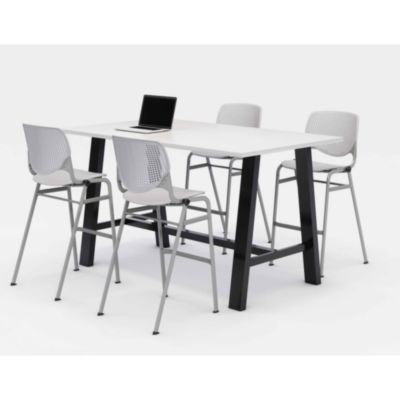 KFI Studios Midtown Bistro Dining Table with Four Kool Barstools