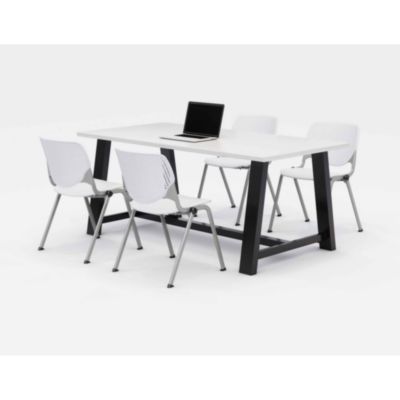 KFI Studios Midtown Dining Table with Four Kool Series Chairs