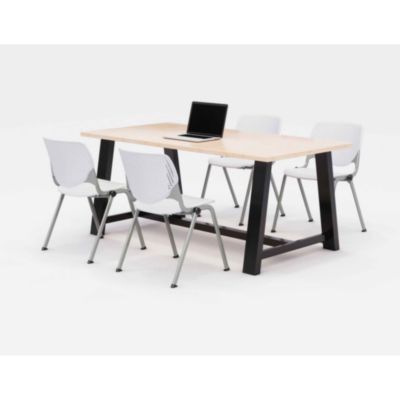 KFI Studios Midtown Dining Table with Four Kool Series Chairs