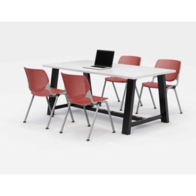 KFI Studios Midtown Dining Table with Four Kool Series Chairs