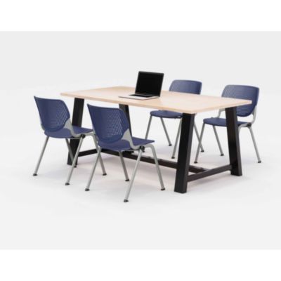 KFI Studios Midtown Dining Table with Four Kool Series Chairs
