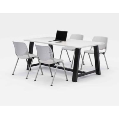 KFI Studios Midtown Dining Table with Four Kool Series Chairs