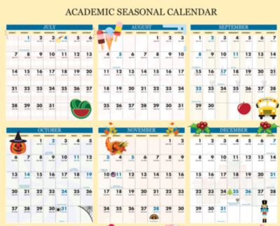 Recycled Academic Seasonal Laminated Wall Calendar, Illustrated Seasons, 24 x 37, 12-Month (July to June), 2024 to 2025