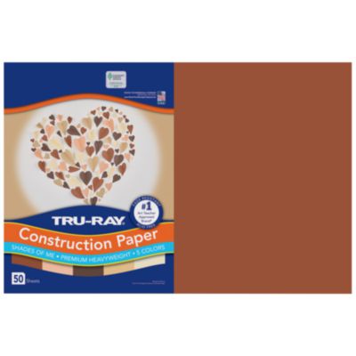 Tru-Ray Construction Paper, 70 lb Text Weight, 12 x 18, Assorted Skin Tone Colors, 50/Pack