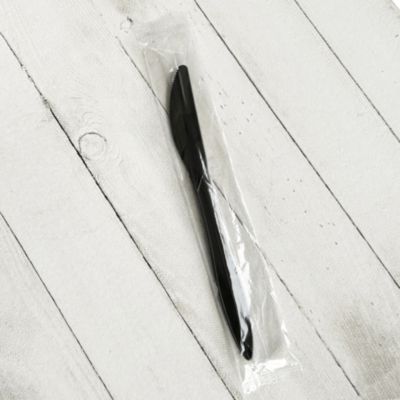 Mediumweight Wrapped Polypropylene Cutlery, Knife, Plastic, Black, 1,000/Carton