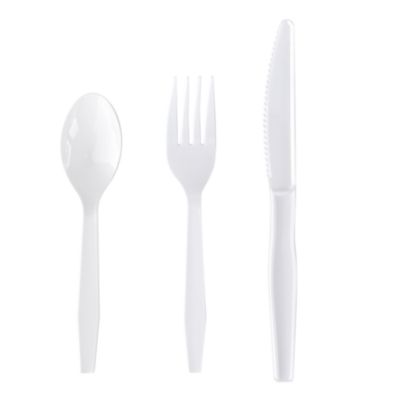 Boardwalk Three-Piece Polystyrene Cutlery Kit, Heavyweight, Fork/Knife/Spoon, Plastic, White, 250/Carton (BWK3KITHVYWH) BWK3KITHVYWH