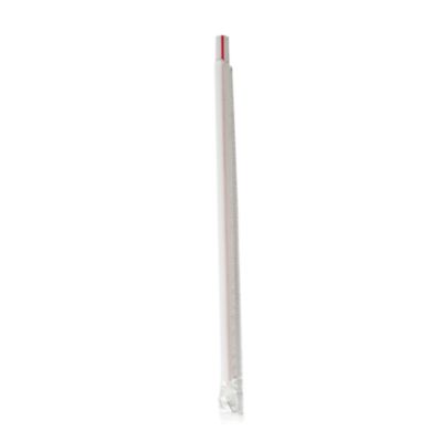 Boardwalk Wrapped Giant Straws, 7.75", Polypropylene, Red/White Striped, 7,200/Carton (BWKGSTW775RW) BWKGSTW775RW