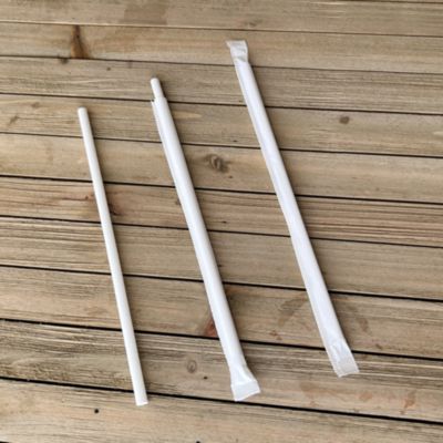 Wrapped Jumbo Paper Straws, 7.75