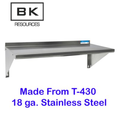BK Resources Stainless Steel Economy Overshelf, 36w x 12d x 8h, Stainless Steel, Silver, 2/Pallet (BKE2WSE1236) BKE2WSE1236
