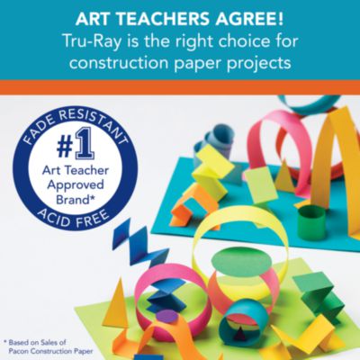Tru-Ray Construction Paper, 76 lb Text Weight, 9 x 12, White, 50 Sheets/Pack, 50 Packs/Carton