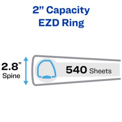 Avery Heavy-Duty View Binder with DuraHinge and One Touch EZD Rings, 3 Rings, 2" Capacity, 11 x 8.5, Purple, 6/Carton (AVE79777CT) AVE79777CT