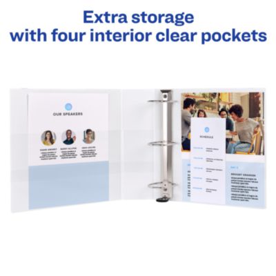 Heavy-Duty View Binder with DuraHinge and Locking One Touch EZD Rings, 3 Rings, 3