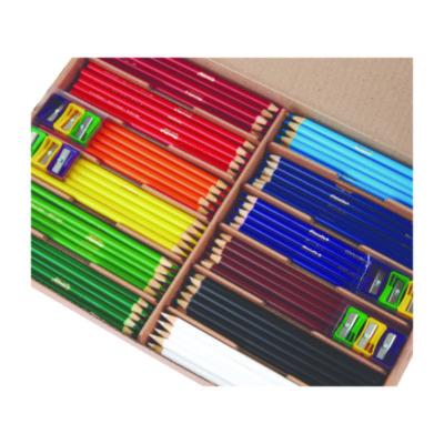 Color Pencil Classpack Set with (240) Pencils and (12) Pencil Sharpeners, Assorted Lead and Barrel Colors, 240/Pack