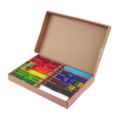 Color Pencil Classpack Set with (240) Pencils and (12) Pencil Sharpeners, Assorted Lead and Barrel Colors, 240/Pack