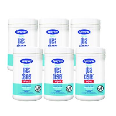 Glass Cleaner Wipes, 1-Ply, 10 x 12, White, 6/Carton