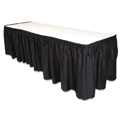 Table Set Linen-Like Table Skirting, Polyester, 29" x 14 ft, Black TBLLS2914BK