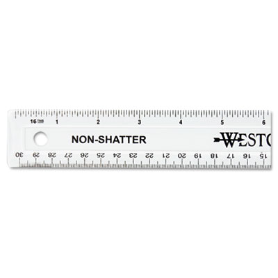 Non-Shatter Flexible Ruler, Standard/Metric, 12" Long, Plastic, Clear ACM13862