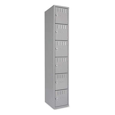 Box Compartments, Single Stack, 12w x 18d x 72h, Medium Gray TNNBS6121812AMG