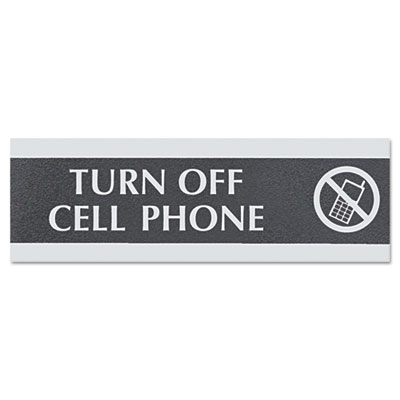 Century Series Office Sign,TURN OFF CELL PHONE, 9 x 3 USS4759