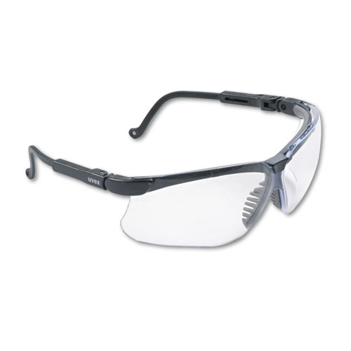 Honeywell Uvex™ Genesis Wraparound Safety Glasses, Black Plastic Frame, Clear Lens
