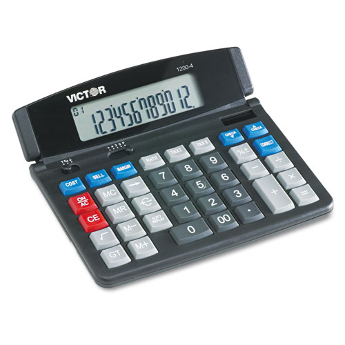 1200-4 Business Desktop Calculator, 12-Digit LCD | by Plexsupply