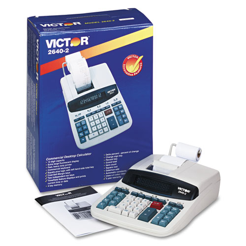 Image of Victor® 2640-2 Two-Color Printing Calculator, Black/Red Print, 4.6 Lines/Sec