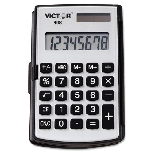 908 Portable Pocket/Handheld Calculator, 8-Digit LCD | by Plexsupply