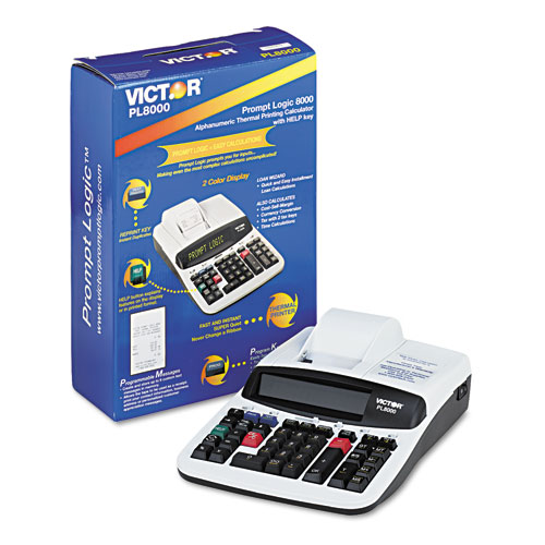 Image of Victor® Pl8000 One-Color Prompt Logic Printing Calculator, Black Print, 8 Lines/Sec