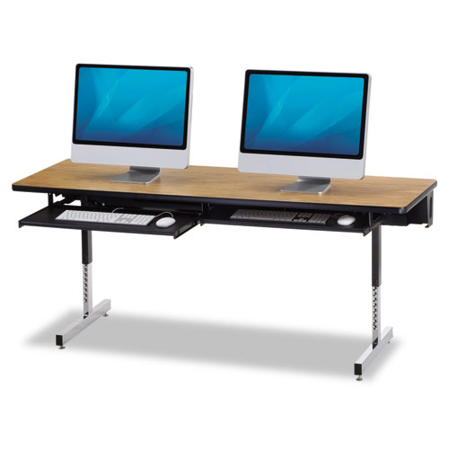 Virco® 8700 Series Rectangular Activity Table, 36w x 24d x 30h, Gray Nebula/Chrome