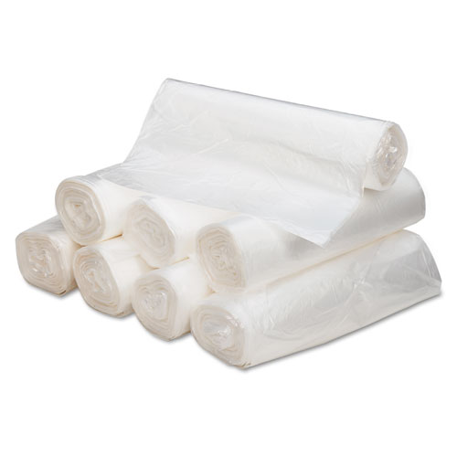 Can Liners, 56 gal, 16 mic, 43" x 48", Natural, 20 Bags/Roll, 10 Rolls/Carton