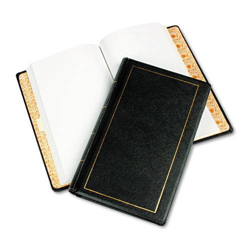 Wilson jones - looseleaf minute book, black leather-like cover, 125 pages, 8 1/2 x 14, sold as 1 ea