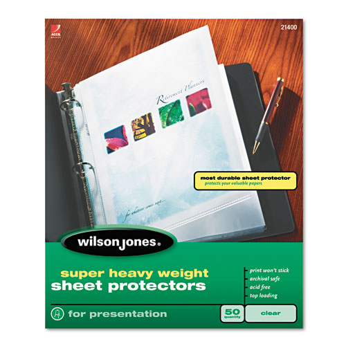 Wilson Jones® Top-Loading Super Heavy Sheet Protectors, Letter, 50/Box