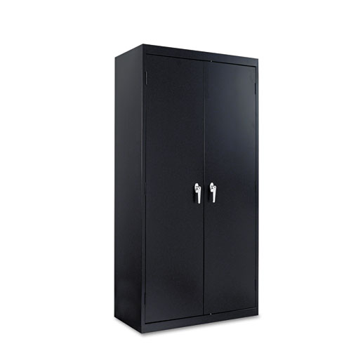 Image of Assembled 72" High Heavy-Duty Welded Storage Cabinet, Four Adjustable Shelves, 36w x 18d, Black